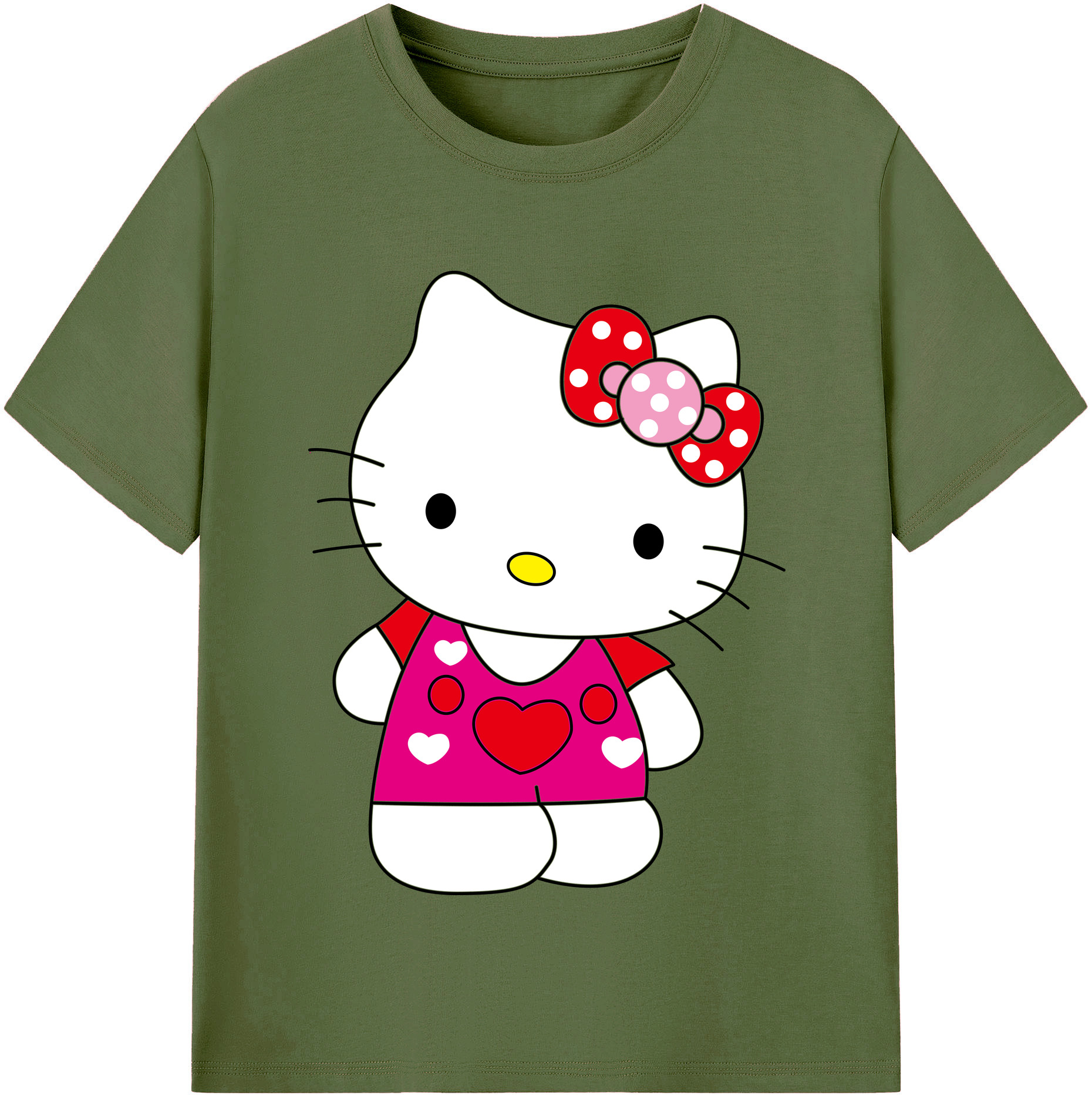 （画像用） Hello Kitty ハローキティ 綿100％半袖Tシャツ（フロントプリント）